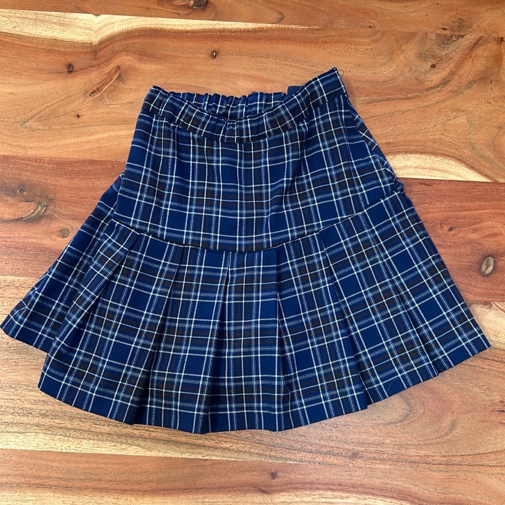 Girls Pleated Plaid Skirt Adjustable Waist Size 8 H&M